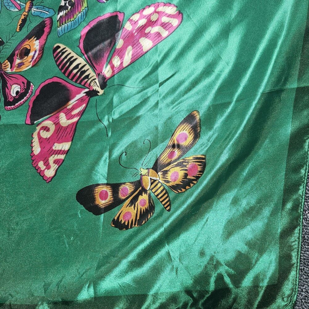 Stunning Abstract Art Silk SCARF 34X34 GORGEOUS Butterfly/moth Colorful Nature - Picture 4 of 6